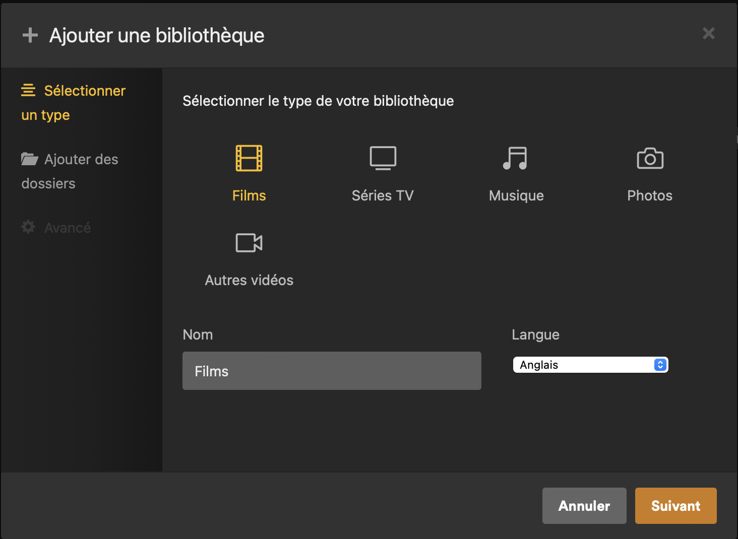 Plex web config movies library 01