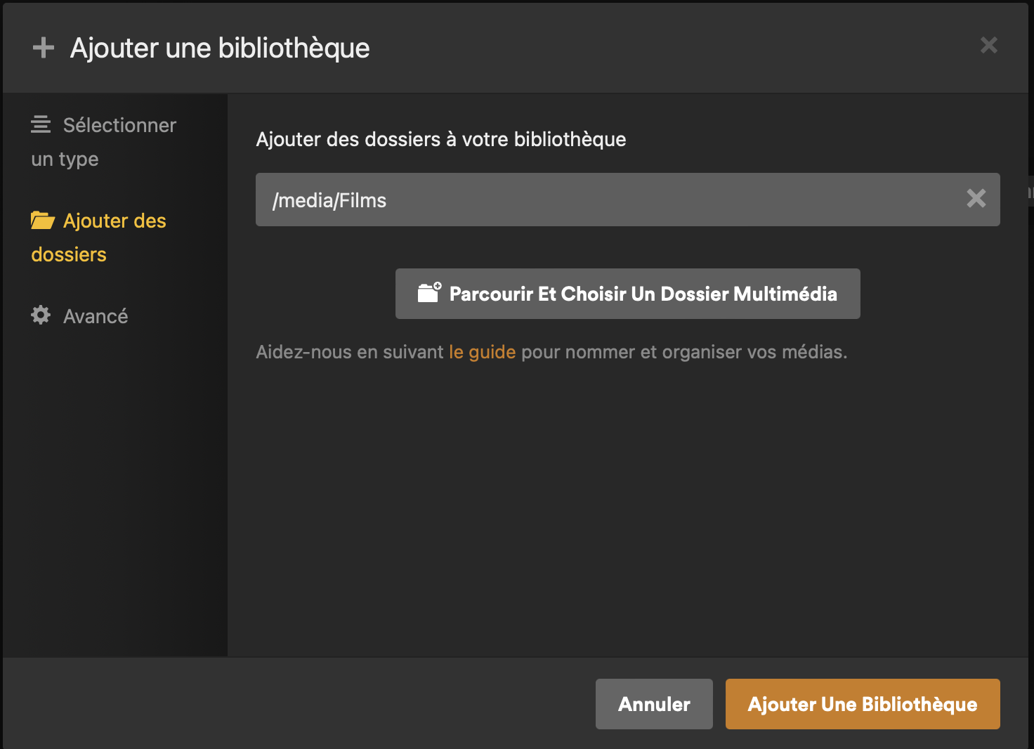 Plex web config movies library 02
