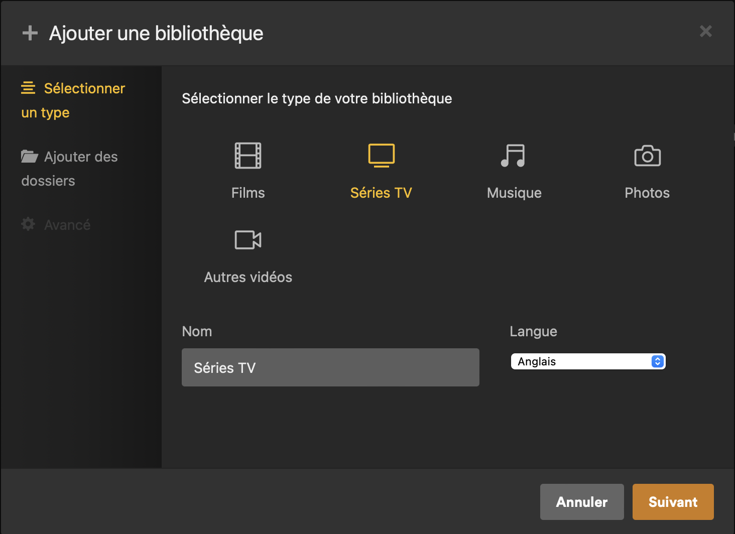 Plex web config tv shows library 01