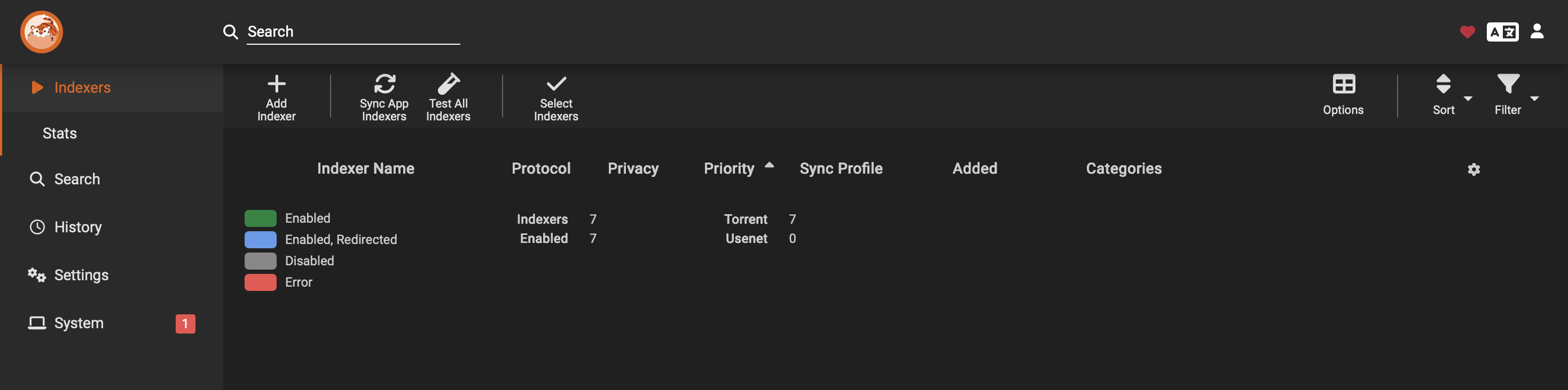 Prowlarr web interface init