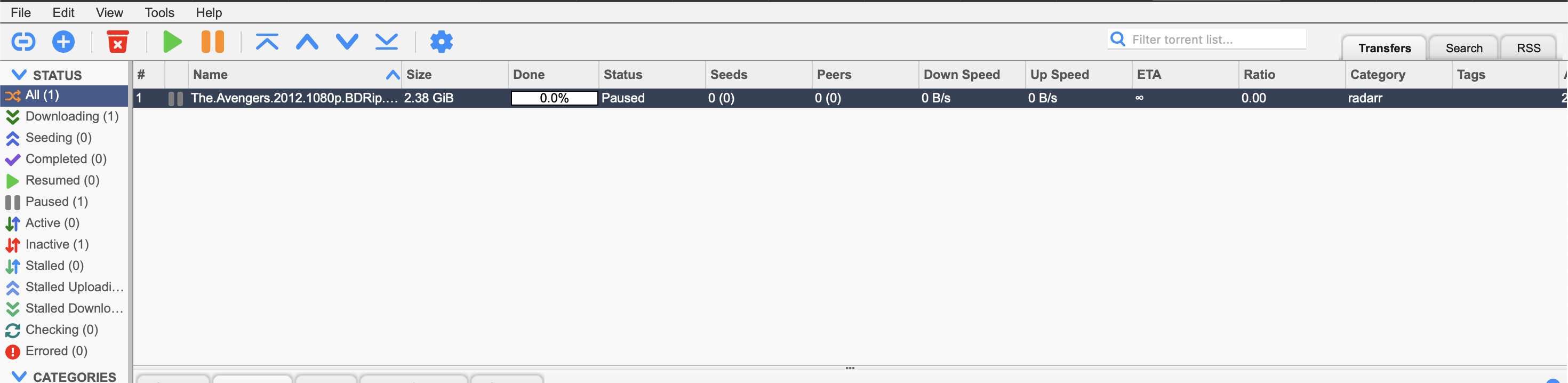 QBittorrent movie example download