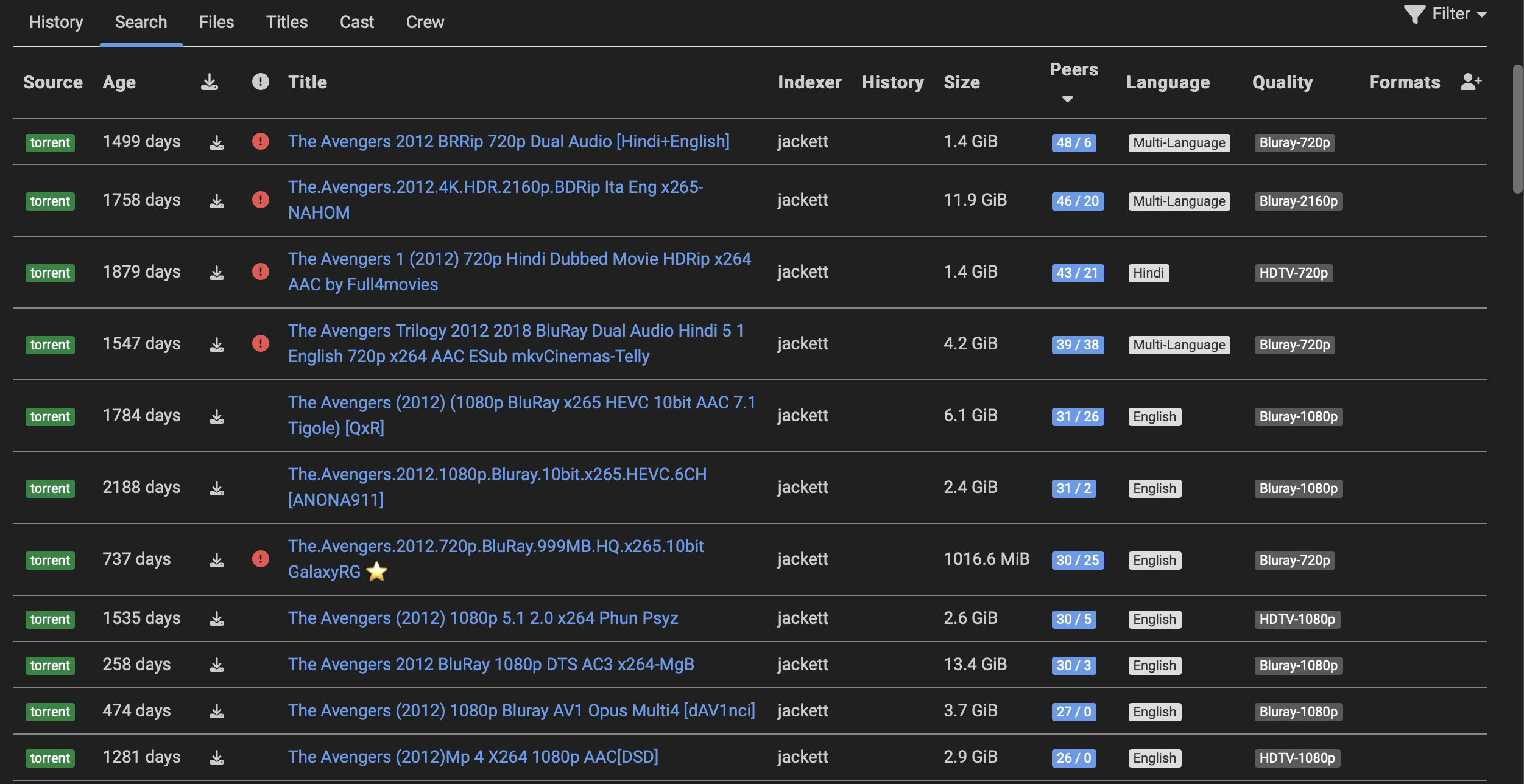 Sonarr movie example search