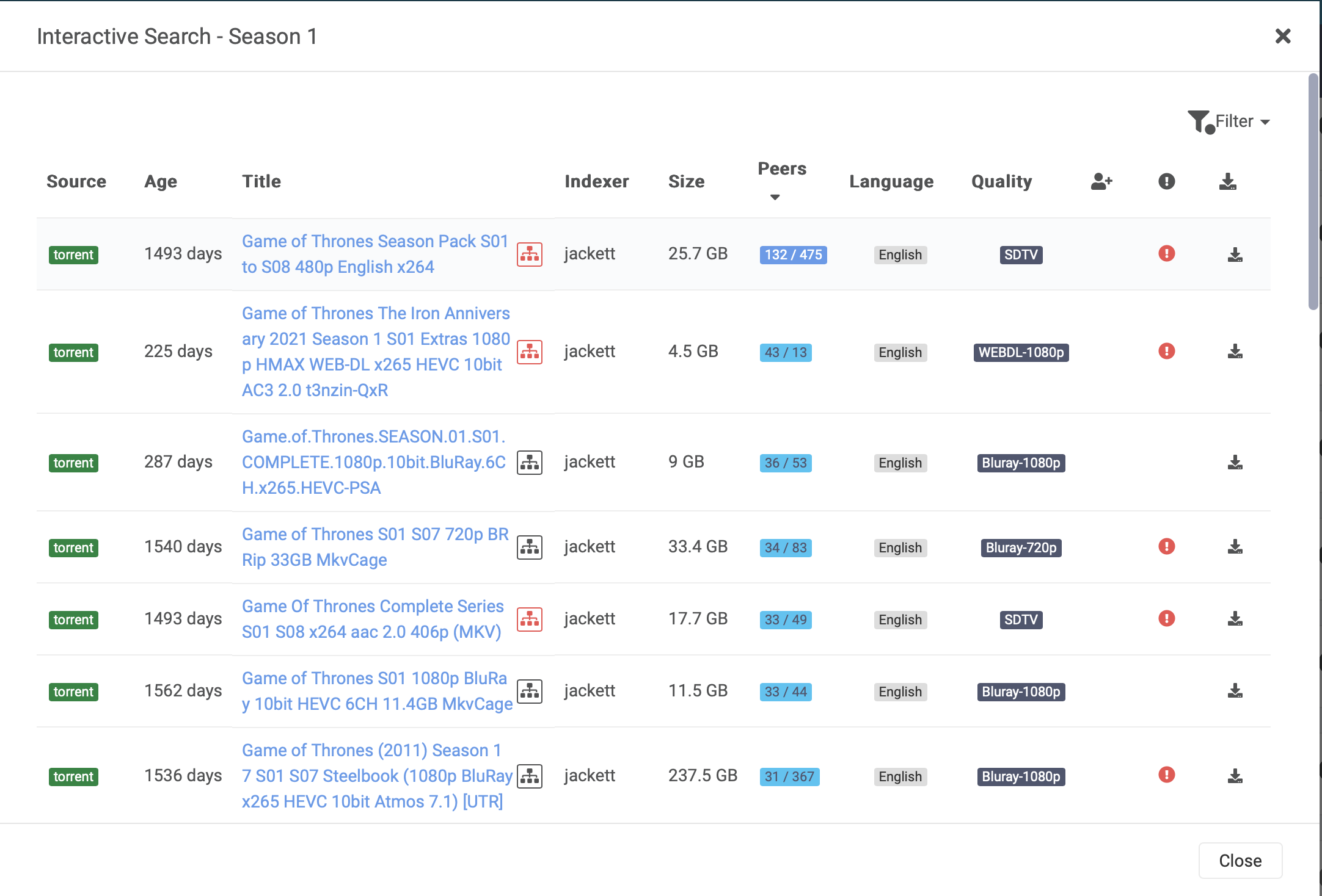 Sonarr tv example search