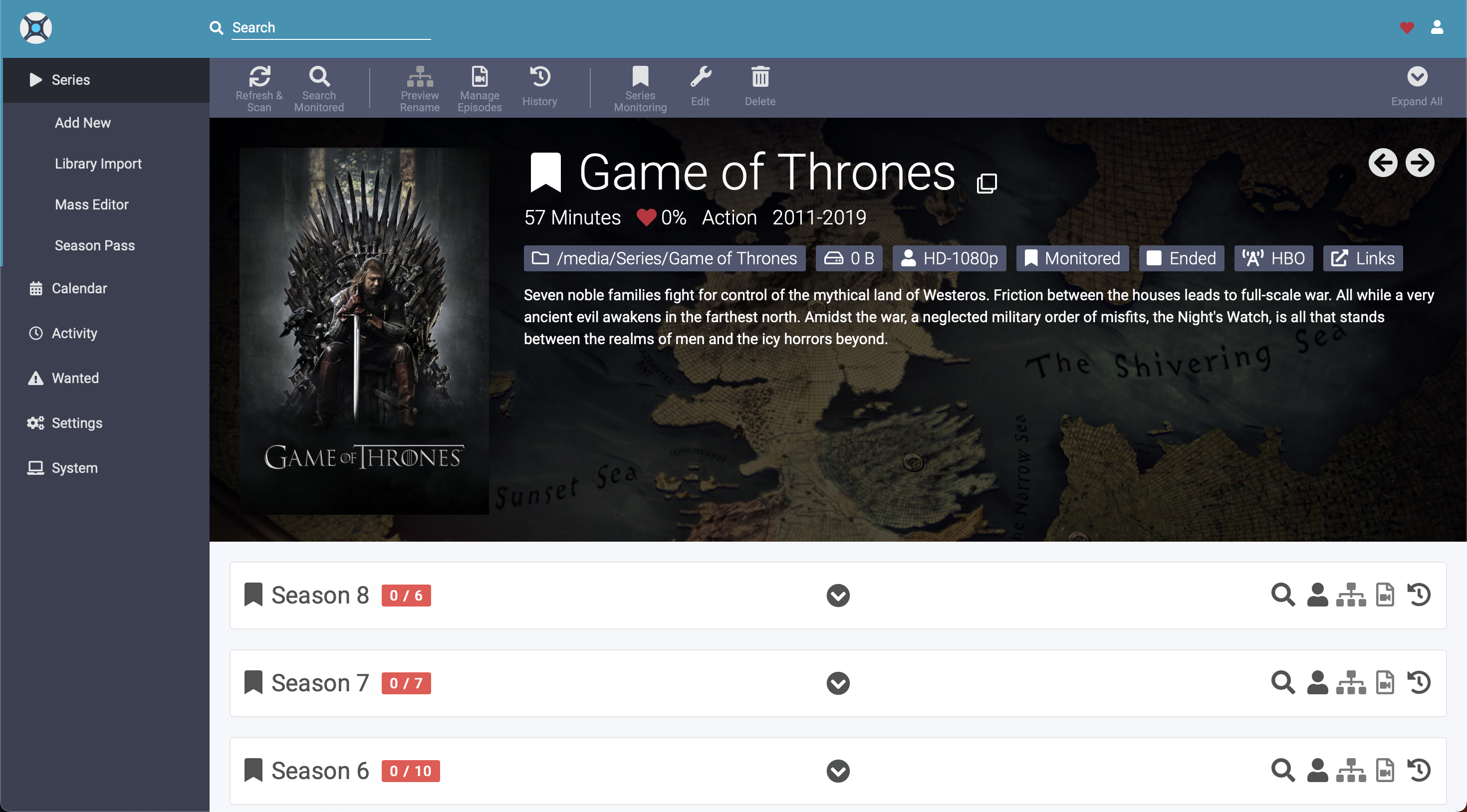Sonarr tv example