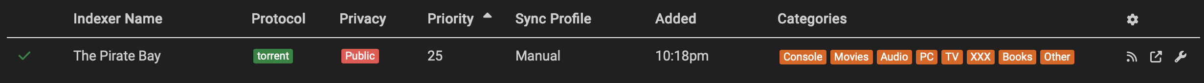 Prowlarr indexer config