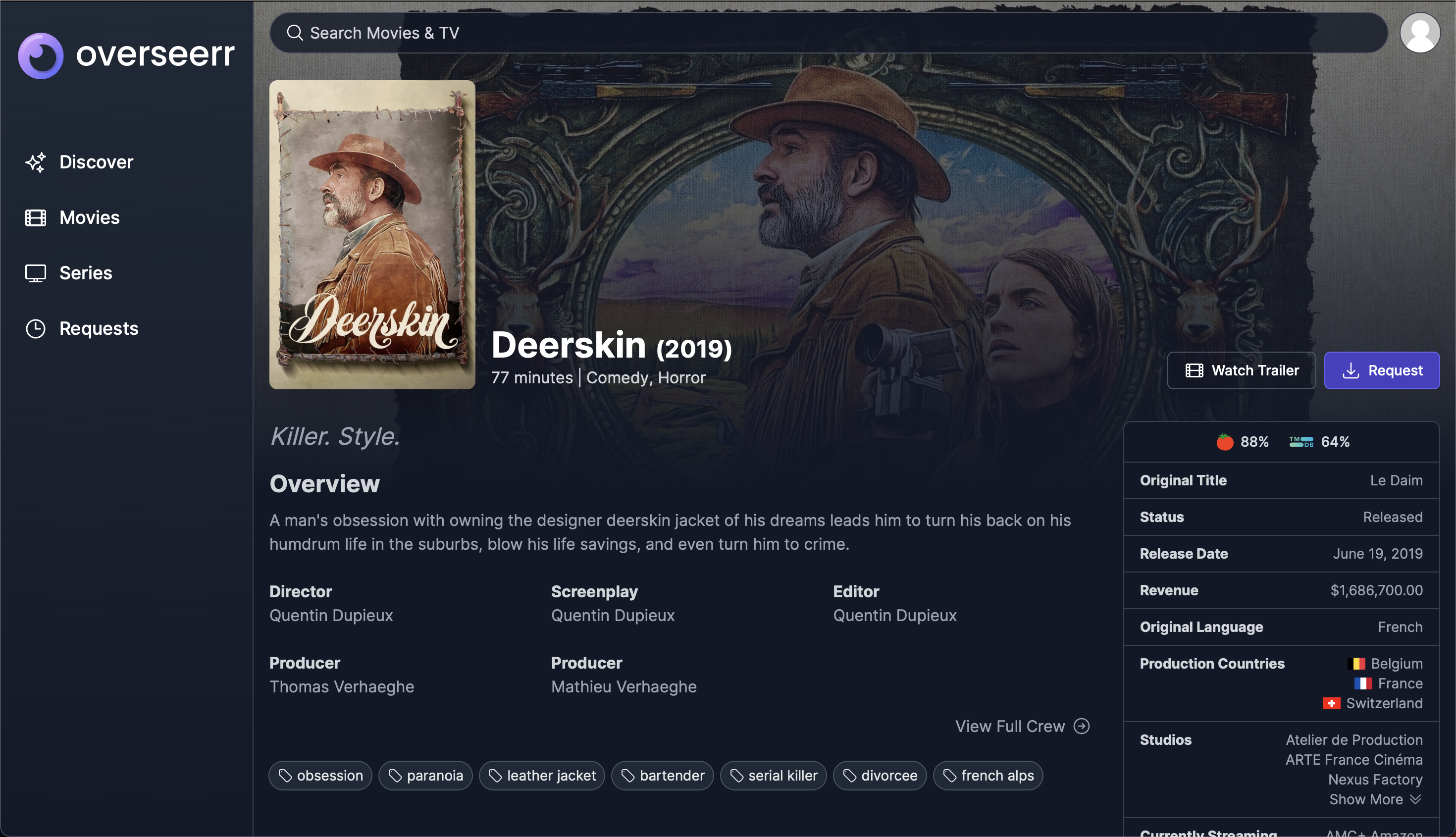 Overseerr movie search